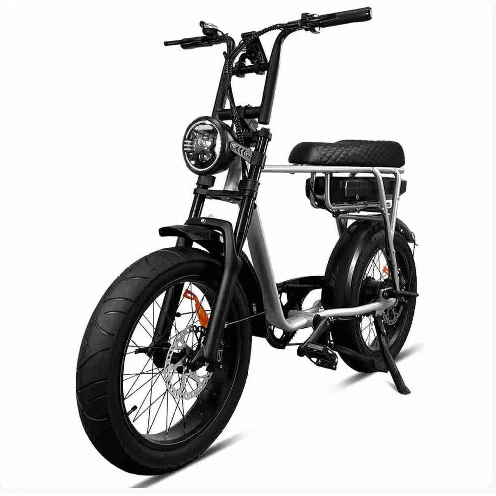 EB2 Vélo tout-terrain large Zilver + Alarme + Repose-pieds