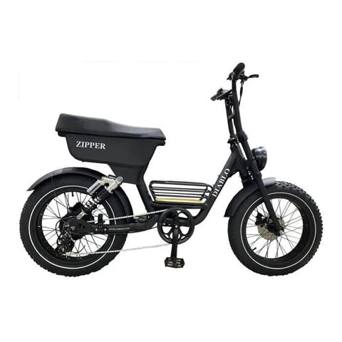 Vélo tout-terrain à pneus larges Diablo à fermeture éclair - Noir